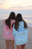 “Life Comes in Waves” Oversized “Seaside Blue” Embroidered Hoodie