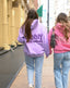 “Lavender” Basic Oversized Embroidered Hoodie