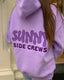 “Lavender” Basic Oversized Embroidered Hoodie