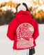 “Sunny Side Ski Club” Oversized “Scarlet” Embroidered Hoodie