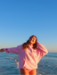 “Protect The Locals” Oversized “Shell-Pink” Embroidered Hoodie