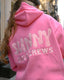 “Flamingo Pink” Oversized Basic Embroidered Hoodie