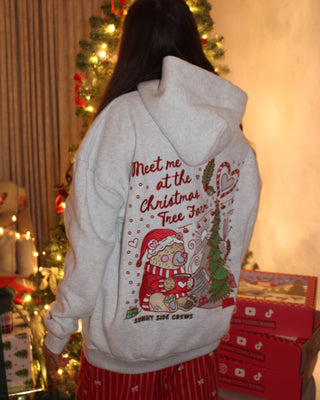 “Meet Me at The Christmas Tree Farm” Oversized “Heather” Embroidered Hoodie