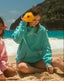 “Laguna Shell” Oversized “Turquoise” Embroidered Hoodie
