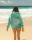 “Laguna Shell” Oversized “Turquoise” Embroidered Hoodie