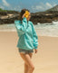 “Laguna Shell” Oversized “Turquoise” Embroidered Hoodie