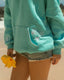 “Laguna Shell” Oversized “Turquoise” Embroidered Hoodie