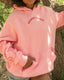 “Laguna Shell” Oversized “Lush Pink” Embroidered Hoodie