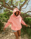 “Laguna Shell” Oversized “Lush Pink” Embroidered Hoodie