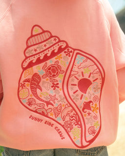 “Laguna Shell” Oversized “Lush Pink” Embroidered Hoodie