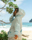 “Laguna Shell” Oversized “Azure Blue” Embroidered Hoodie
