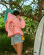 “Laguna Shell” Oversized “Lush Pink” Embroidered Hoodie