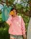 “Laguna Shell” Oversized “Lush Pink” Embroidered Hoodie