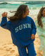 "Sunny" Varsity Oversized "Poolside" Embroidered Mockneck