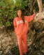 "Sunny" Varsity Oversized "Coral" Embroidered Mockneck