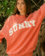 "Sunny" Varsity Oversized "Coral" Embroidered Mockneck