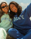 "Sunny" Varsity Oversized "Poolside" Embroidered Mockneck