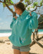 “Laguna Shell” Oversized “Turquoise” Embroidered Hoodie